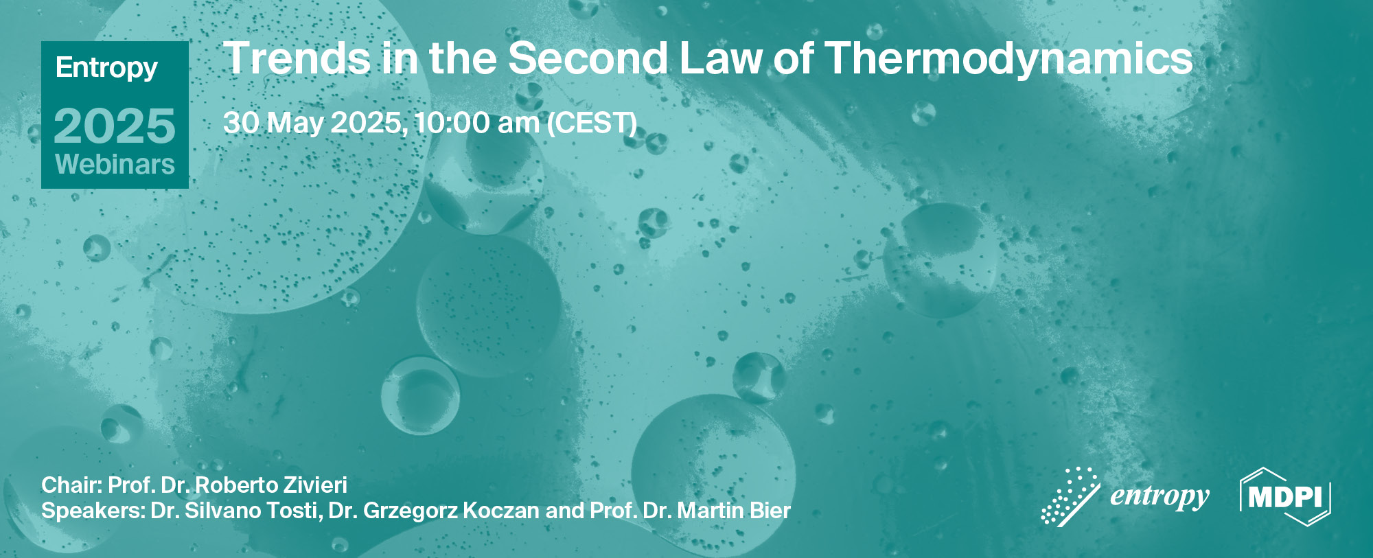 Entropy Webinar | Trends in the Second Law of Thermodynamics, Online ...