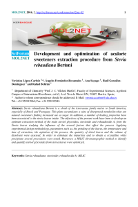 DEVELOPMENT AND OPTIMIZATION OF ACALORIC SWEETENERS EXTRACTION PROCEDURE FROM Stevia rebaudiana Bertoni (1).pdf