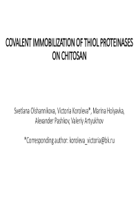 COVALENT IMMOBILIZATION OF THIOL PROTEINASES ON CHITOSAN.pdf