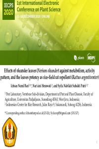 Presentation_effects of oleander leaves against metabolism, activity pattern, and the leaves potency as rice-field rat repellent_(IECPS-2020).pdf