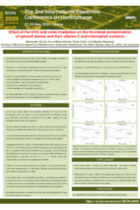 Poster Effect of Far-UVC and violet irradiation on the microbial contamination of spinach leaves and their vitamin C and chlorophyl contents V3.pdf