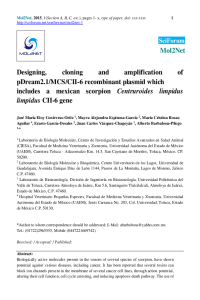 Design, cloning and amplification of recombinant plasmid pDream21MCSCII6 containing the CII6 gene from mexican scorpion Centruroides limpidus limpidus.pdf