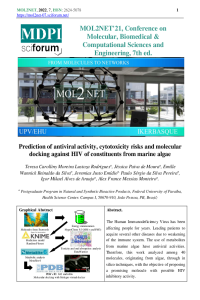 Prediction of antiviral activity, cytotoxicity risks and molecular docking against HIV of constituents from marine algae.docx.pdf