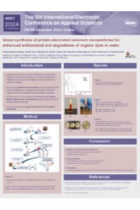 Green synthesis of protein-decorated selenium nanoparticles for enhanced antibacterial and degradation of organic dyes in water..pdf