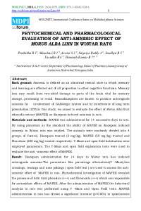 PHYTOCHEMICAL AND PHARMACOLOGICAL EVALUATION OF ANTI- AMNESIC EFFECT OF MORUS ALBA LINN IN WISTAR RATS .pdf