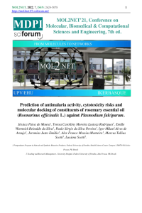 Prediction of antimalaria activity, cytotoxicity risks and molecular docking of constituents of rosemary essential oil  (Rosmarinus officinalis L.) against Plasmodium falciparum.pdf