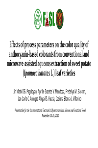 [SCIFORUM PRESENTATION] Effects of process parameters on the color quality of anthocyanin.pdf