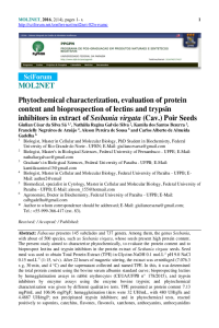 Phytochemical characterization, evaluation of protein content and bioprospection of lectins and trypsin inhibitors in extract of Sesbania virgata (Cav.) Poir Seeds.pdf