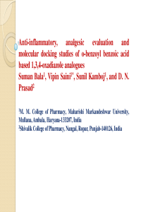 Anti-inflammatory analgesic evaluation and molecular docking studies of o-benzoyl benzoic acid based 1 3 4-oxadiazole analogues.pdf