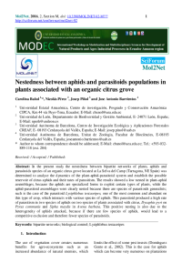 Nestedness between aphids and parasitoids populations in plants associated with an organic citrus grove.pdf