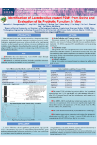 Qiujin Liu Identification of Lactobacillus reuteri P2M1 from Swine and Evaluation of its Probiotic Function in Vitro.pdf