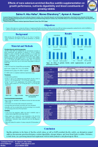 Poster, Effects of nano selenium-enriched Bacillus subtilis supplementation on growth performance, nutrients digestibility and blood constituents of growing rabbits.pdf